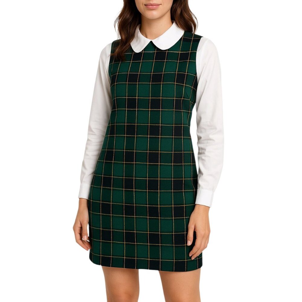 Allegra K Academia Plaid Mini Shift Dress